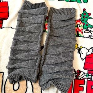 Grey short leg warmers